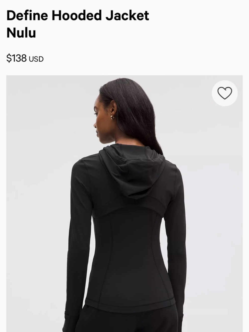 lululemon Define Hooded Jacket in Black - Picture 2 of 7